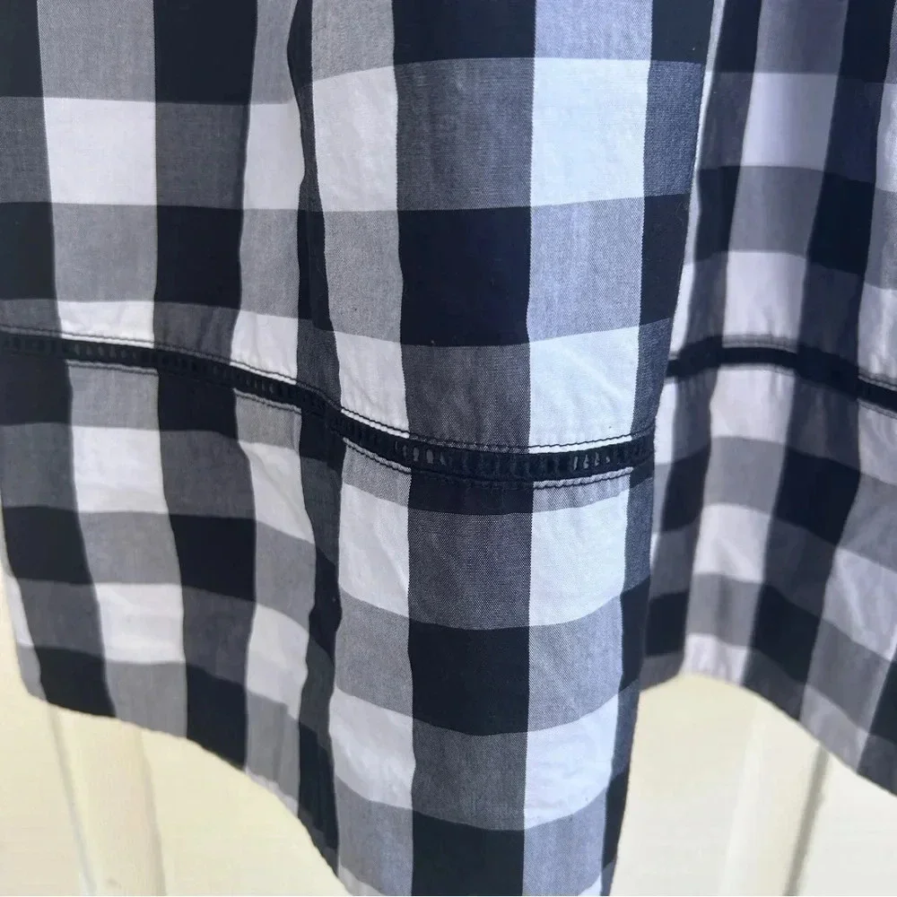 Kate Spade Broome Street Gingham Checkered Plaid Sundress Bow Strap Detail Dress